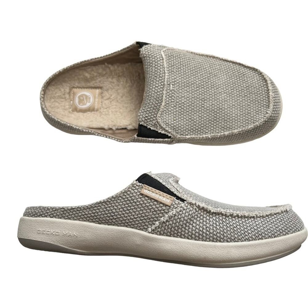 GECKO MAN FOOT CARE Unisex Wool Lined Premium Orthotic Slipper Women's 9.5 Men 8